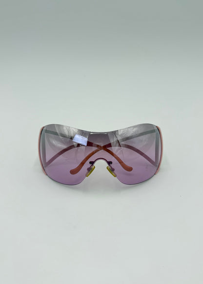 Versace Occhiali da Sole Vintage Mask Y2K Rosa - Pally Vintage Closet