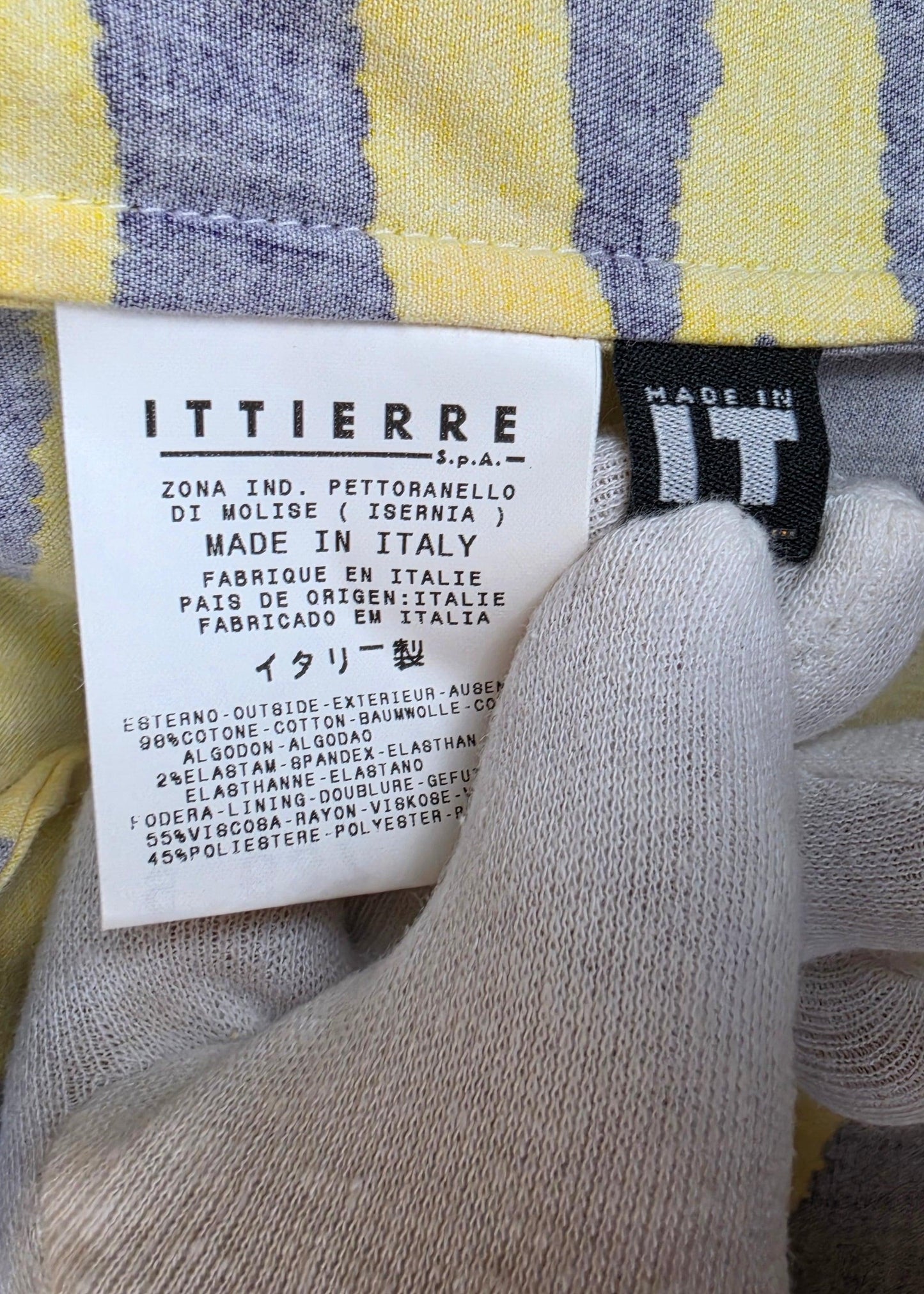 Versus Gianni Versace Completo Vintage in Cotone Giallo e Viola con Paillettes - Pally Vintage Closet