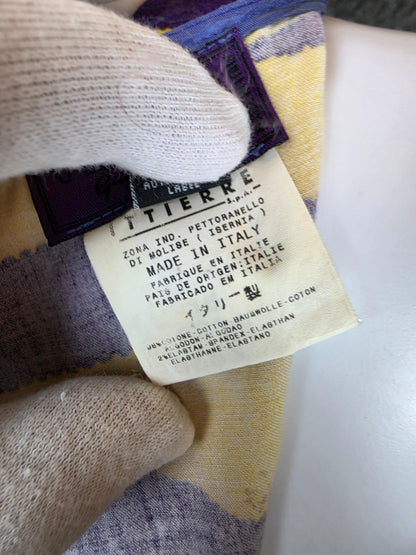 Versus Gianni Versace Completo Vintage in Cotone Giallo e Viola con Paillettes - Pally Vintage Closet