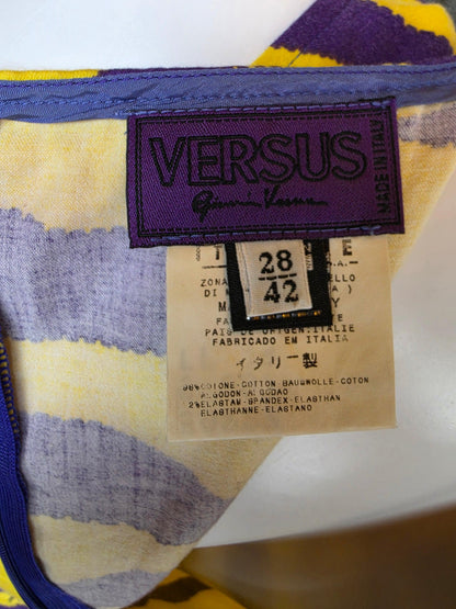 Versus Gianni Versace Completo Vintage in Cotone Giallo e Viola con Paillettes - Pally Vintage Closet