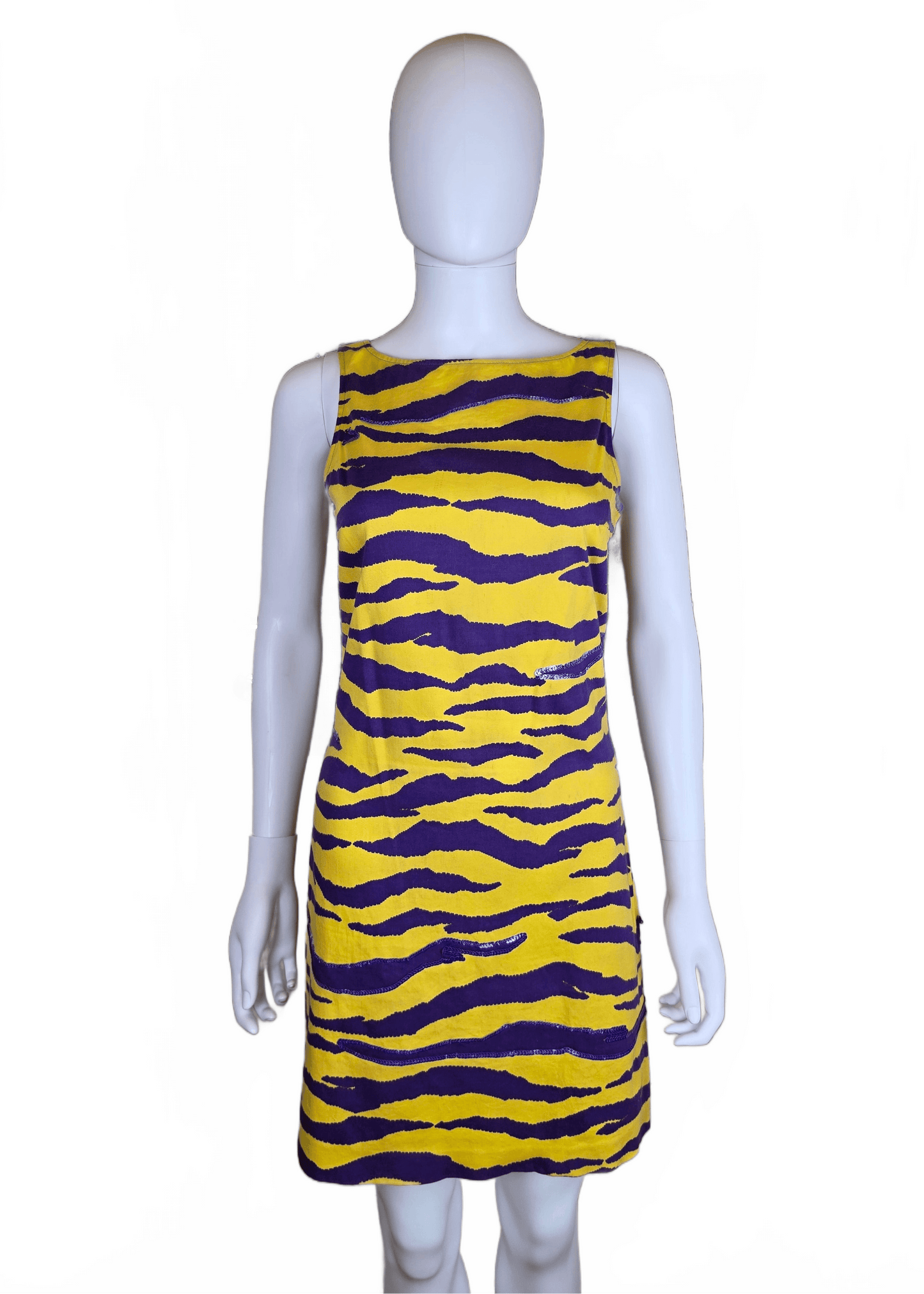 Versus Gianni Versace Completo Vintage in Cotone Giallo e Viola con Paillettes - Pally Vintage Closet