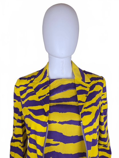 Versus Gianni Versace Completo Vintage in Cotone Giallo e Viola con Paillettes - Pally Vintage Closet