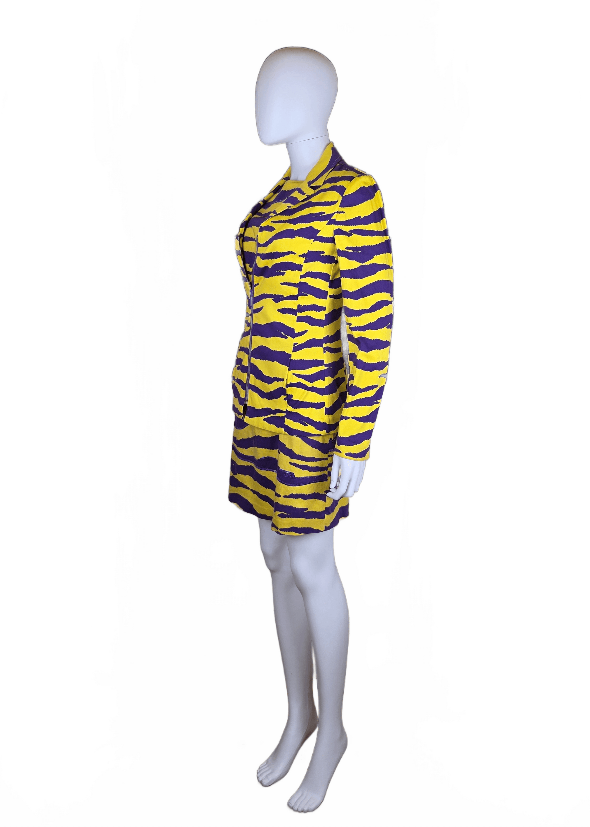 Versus Gianni Versace Completo Vintage in Cotone Giallo e Viola con Paillettes - Pally Vintage Closet