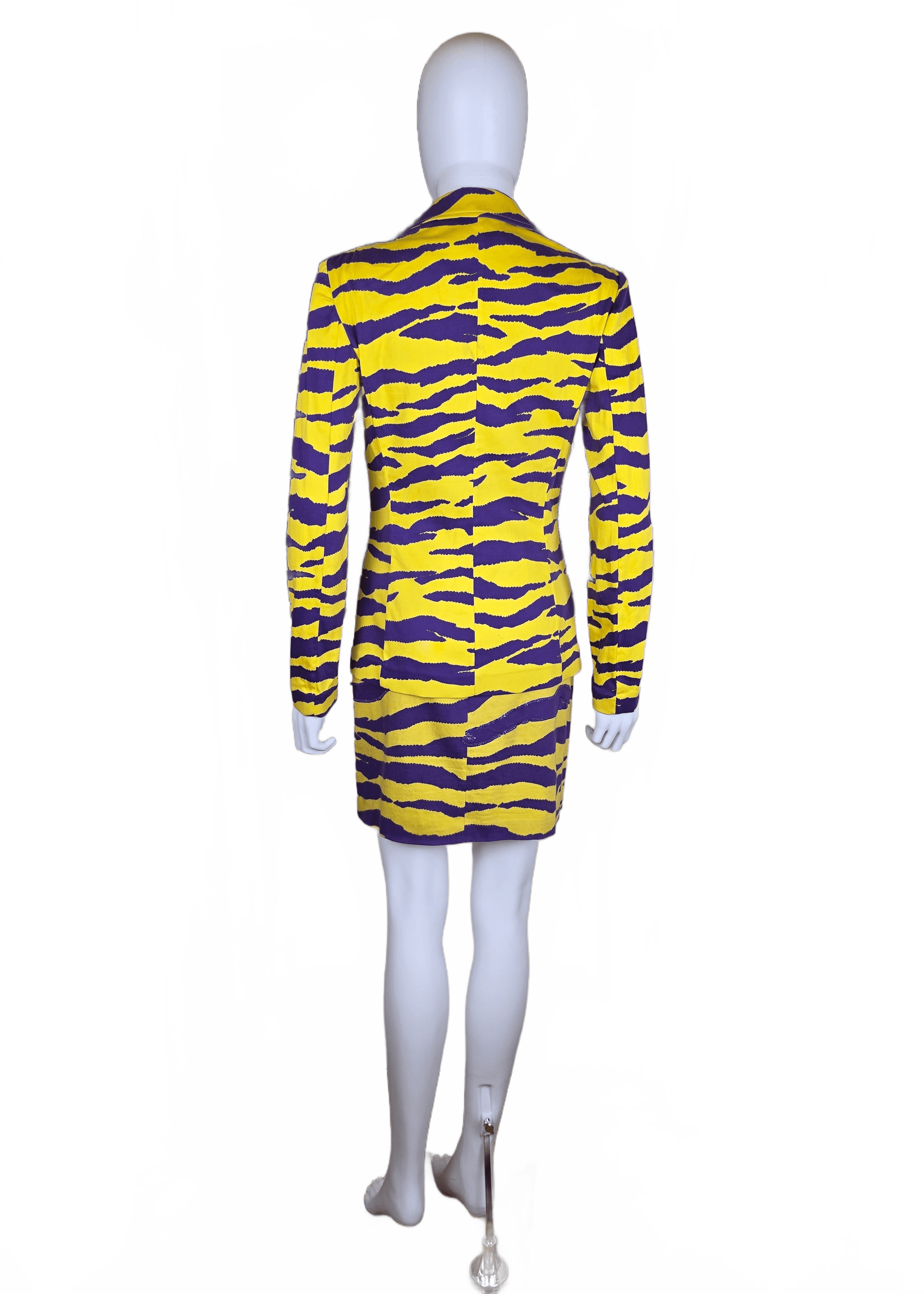 Versus Gianni Versace Completo Vintage in Cotone Giallo e Viola con Paillettes - Pally Vintage Closet