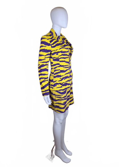 Versus Gianni Versace Completo Vintage in Cotone Giallo e Viola con Paillettes - Pally Vintage Closet