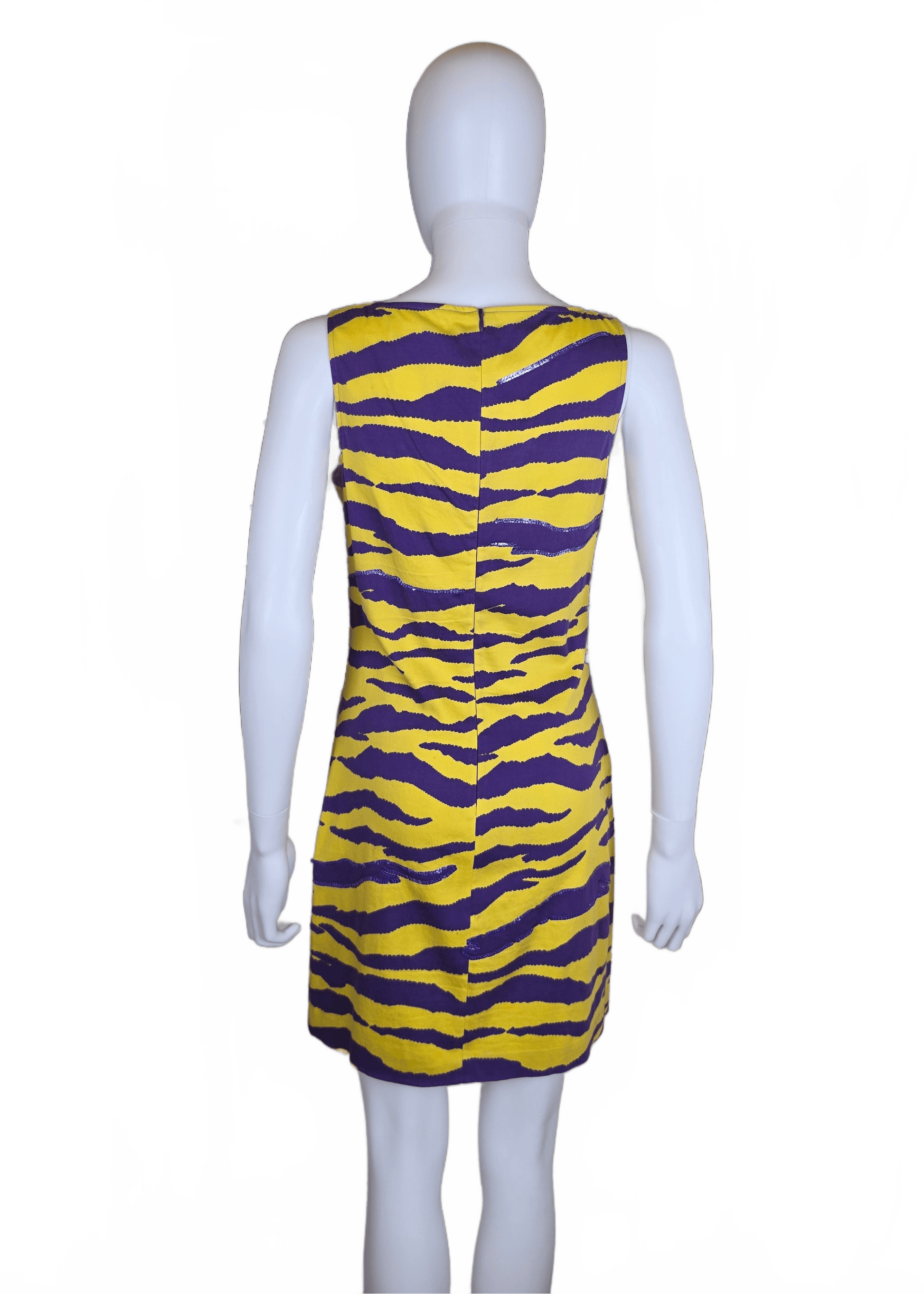Versus Gianni Versace Completo Vintage in Cotone Giallo e Viola con Paillettes - Pally Vintage Closet