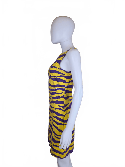 Versus Gianni Versace Completo Vintage in Cotone Giallo e Viola con Paillettes - Pally Vintage Closet