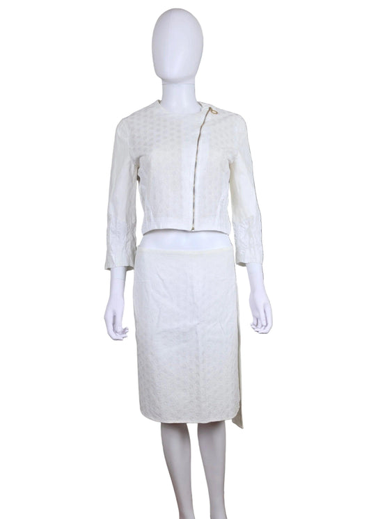 Versus Versace by Gianni Versace Completo Vintage Giacca Corta e Gonna Bianco - Pally Vintage Closet