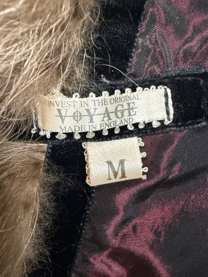 Voyage London Cappotto Vintage in Velluto e Pelliccia Nero - Pally Vintage Closet