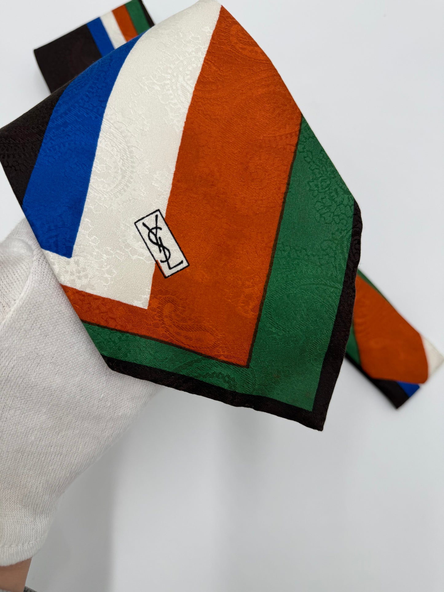 Yves Saint Laurent Cravatta in Seta Fantasia Geometrica e Paisley - Pally Vintage Closet