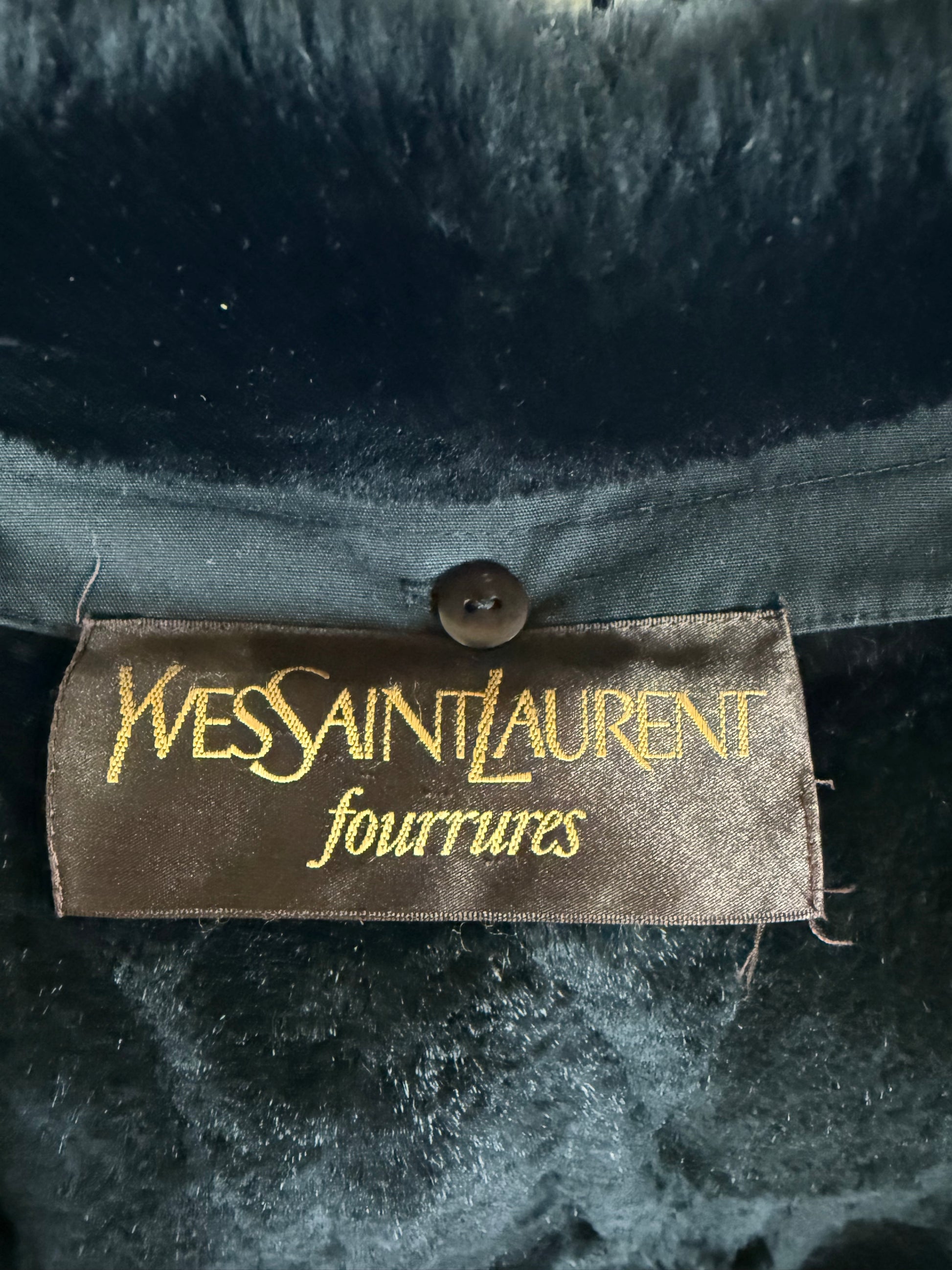 Yves Saint Laurent Fourrures Cappotto con Interno in Pelliccia Nero - Pally Vintage Closet