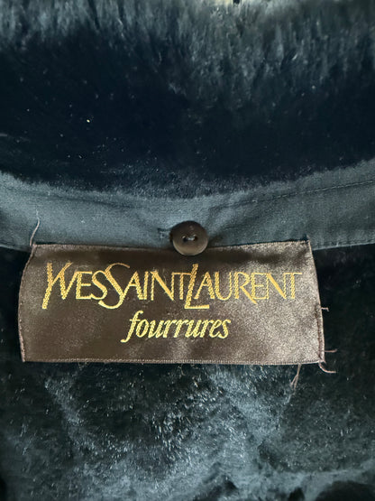 Yves Saint Laurent Fourrures Cappotto con Interno in Pelliccia Nero - Pally Vintage Closet