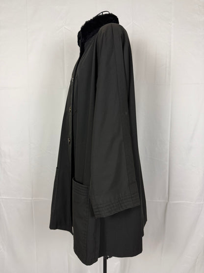 Yves Saint Laurent Fourrures Cappotto con Interno in Pelliccia Nero - Pally Vintage Closet