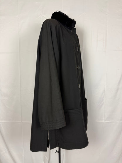 Yves Saint Laurent Fourrures Cappotto con Interno in Pelliccia Nero - Pally Vintage Closet