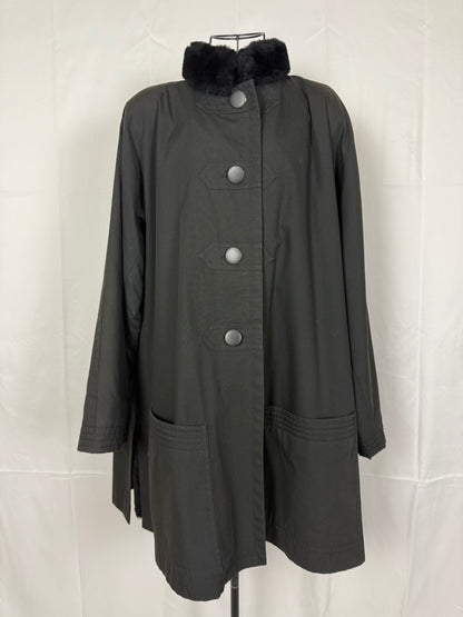 Yves Saint Laurent Fourrures Cappotto con Interno in Pelliccia Nero - Pally Vintage Closet