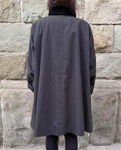 Yves Saint Laurent Fourrures Cappotto con Interno in Pelliccia Nero - Pally Vintage Closet