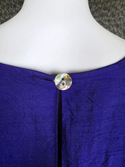 Yves Saint Laurent Rive Gauche Abito Vintage in Seta Viola Elettrico - Pally Vintage Closet