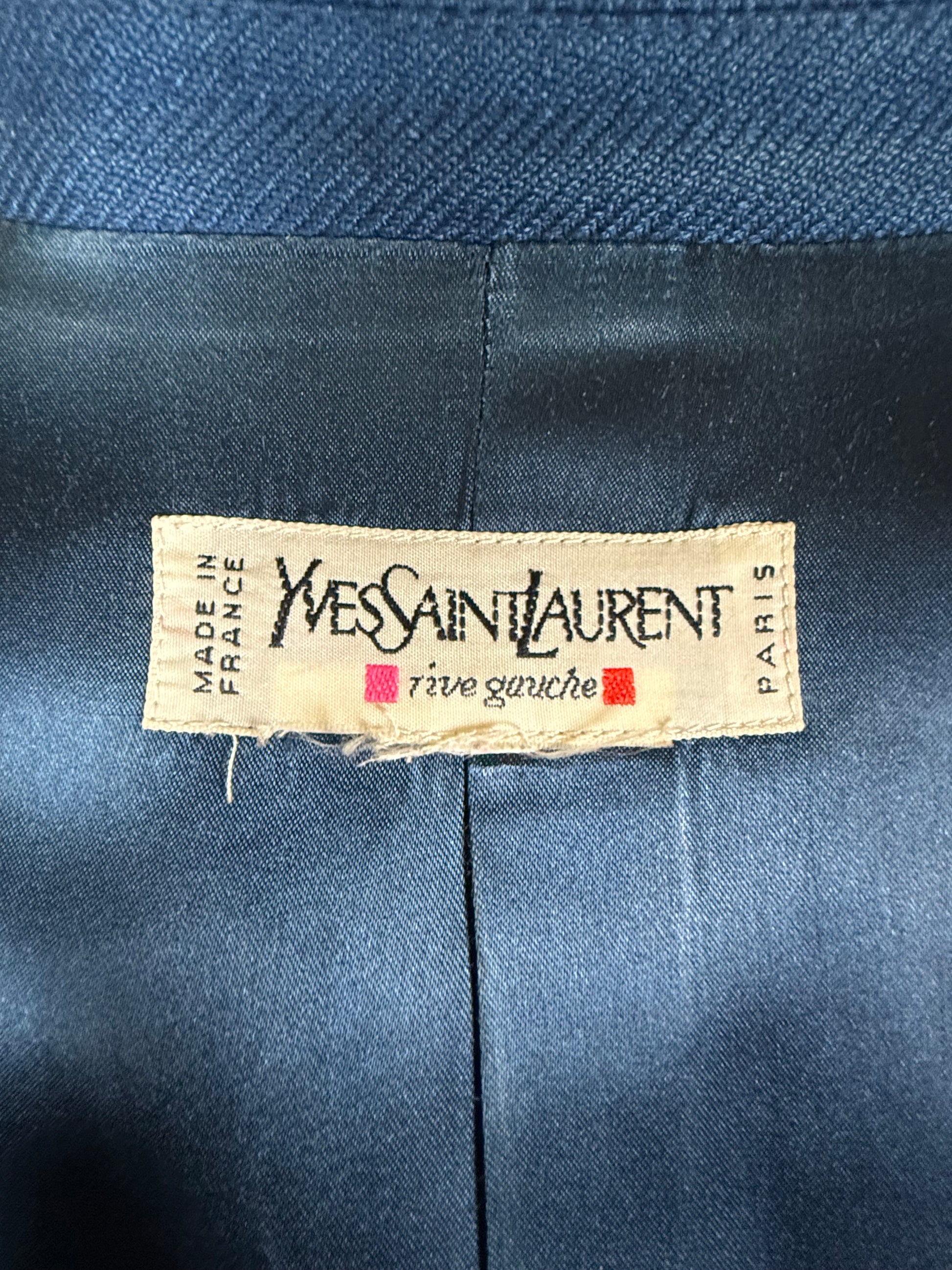 Yves Saint Laurent Rive Gauche Blazer Vintage Blu Ottanio - Pally Vintage Closet