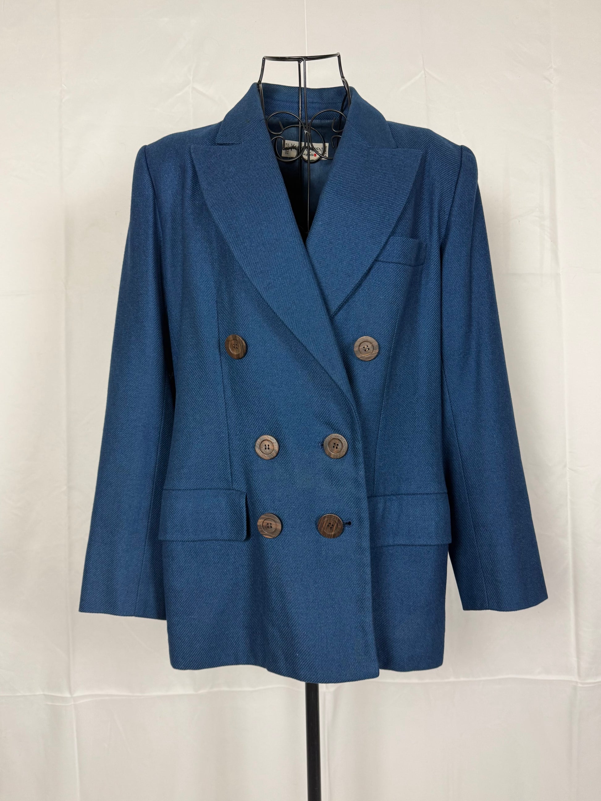Yves Saint Laurent Rive Gauche Blazer Vintage Blu Ottanio - Pally Vintage Closet