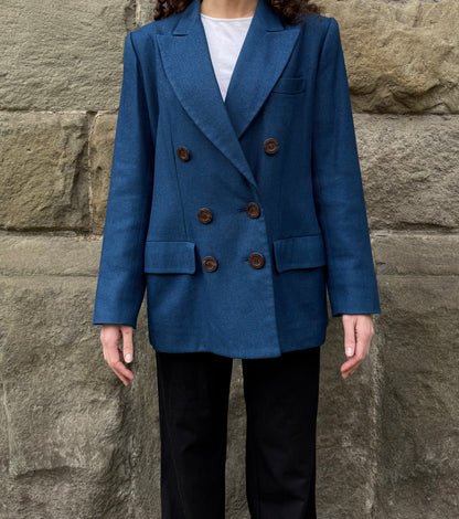 Yves Saint Laurent Rive Gauche Blazer Vintage Blu Ottanio - Pally Vintage Closet