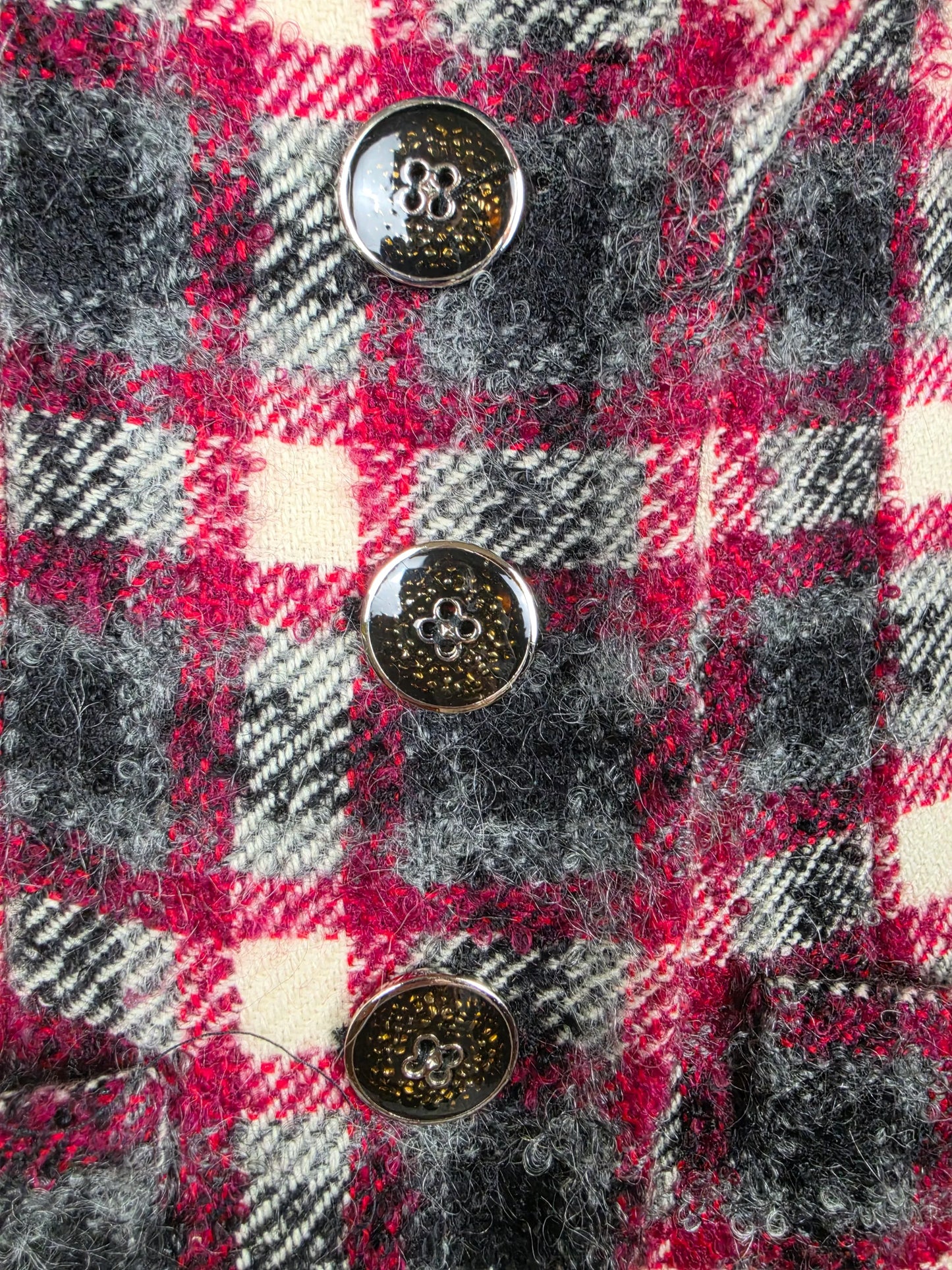 Yves Saint Laurent Rive Gauche Blazer Vintage Lana Bouclé e Velluto Rossa - Pally Vintage Closet