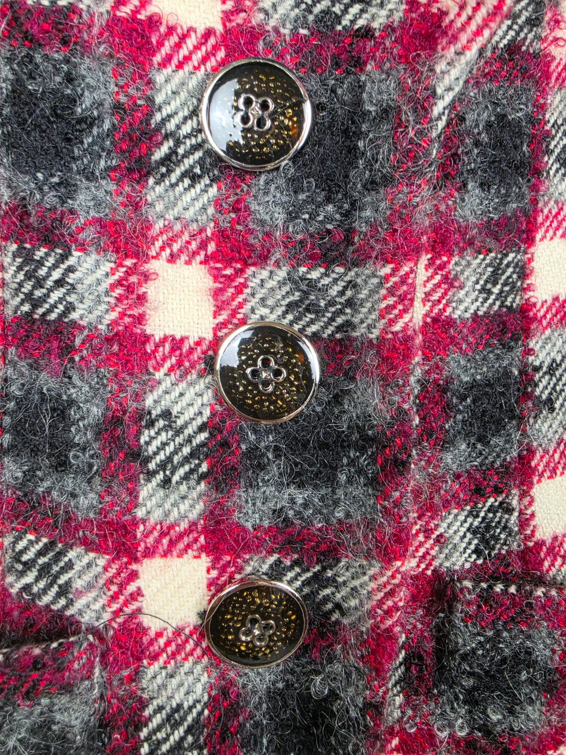 Yves Saint Laurent Rive Gauche Blazer Vintage Lana Bouclé e Velluto Rossa - Pally Vintage Closet