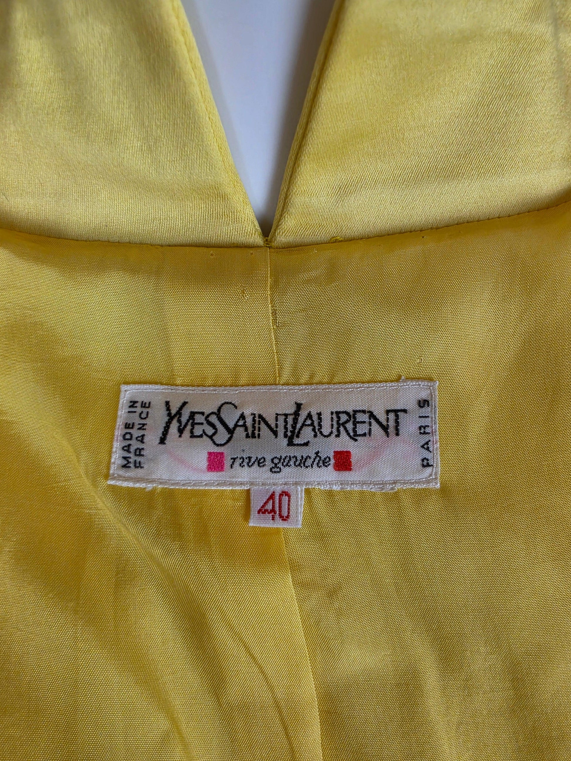Yves Saint Laurent Rive Gauche Blazer Vintage Vita a Peplo Giallo - Pally Vintage Closet