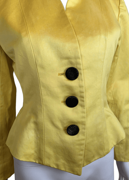 Yves Saint Laurent Rive Gauche Blazer Vintage Vita a Peplo Giallo - Pally Vintage Closet