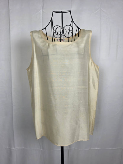 Yves-Saint-Laurent-Rive-Gauche-Canottiera-Vintage-in-Seta-Shantung-Avorio-70263527407940 - Pally Vintage Closet