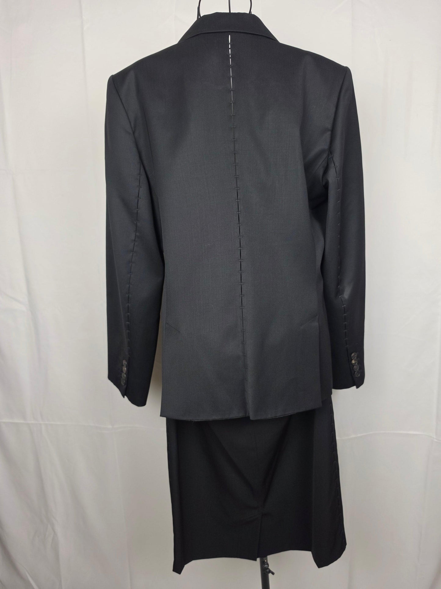 Yves Saint Laurent Rive Gauche Completo con Dettagli Cut-Out Lana Vergine Nera - Pally Vintage Closet