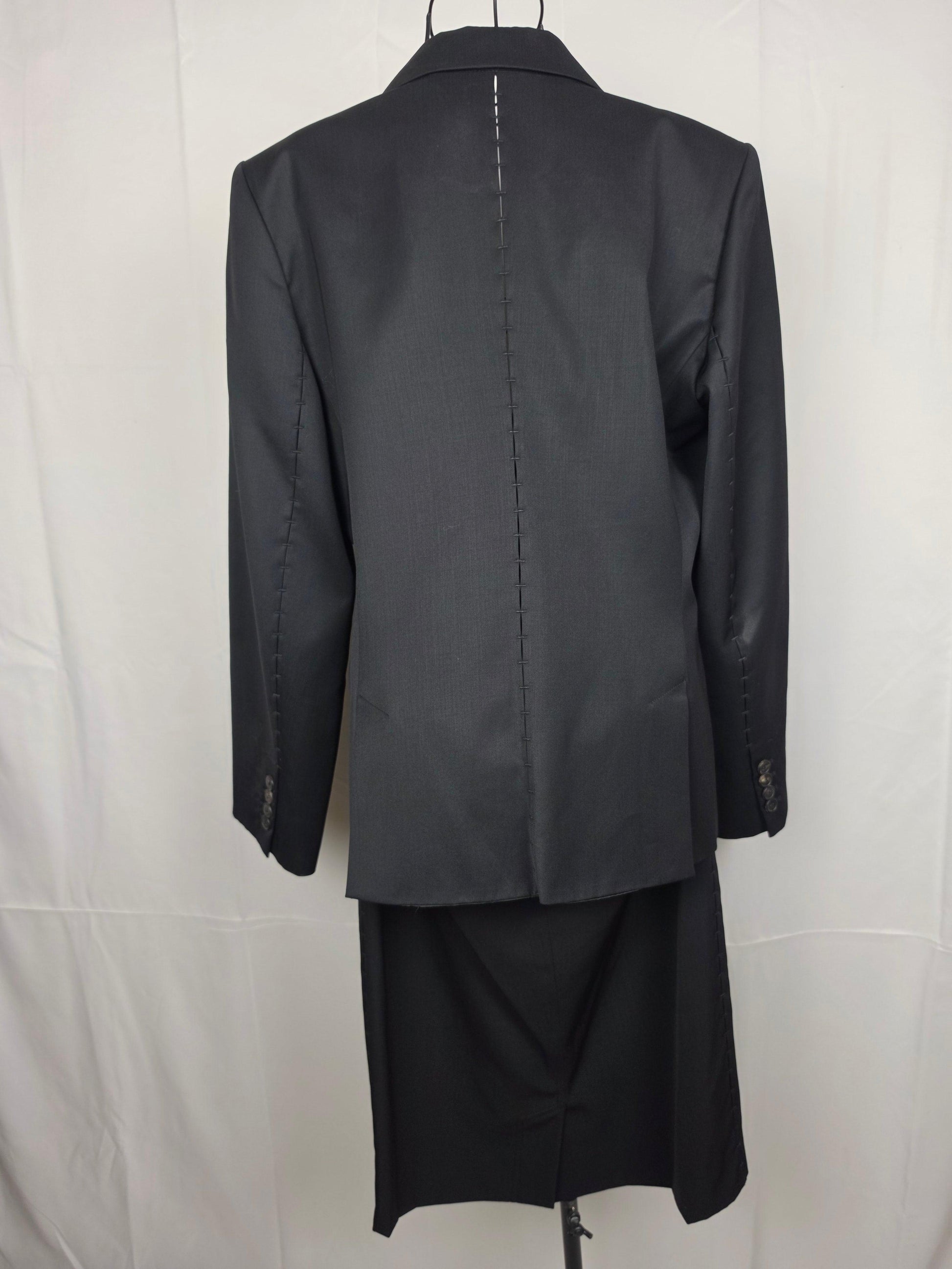 Yves Saint Laurent Rive Gauche Completo con Dettagli Cut-Out Lana Vergine Nera - Pally Vintage Closet