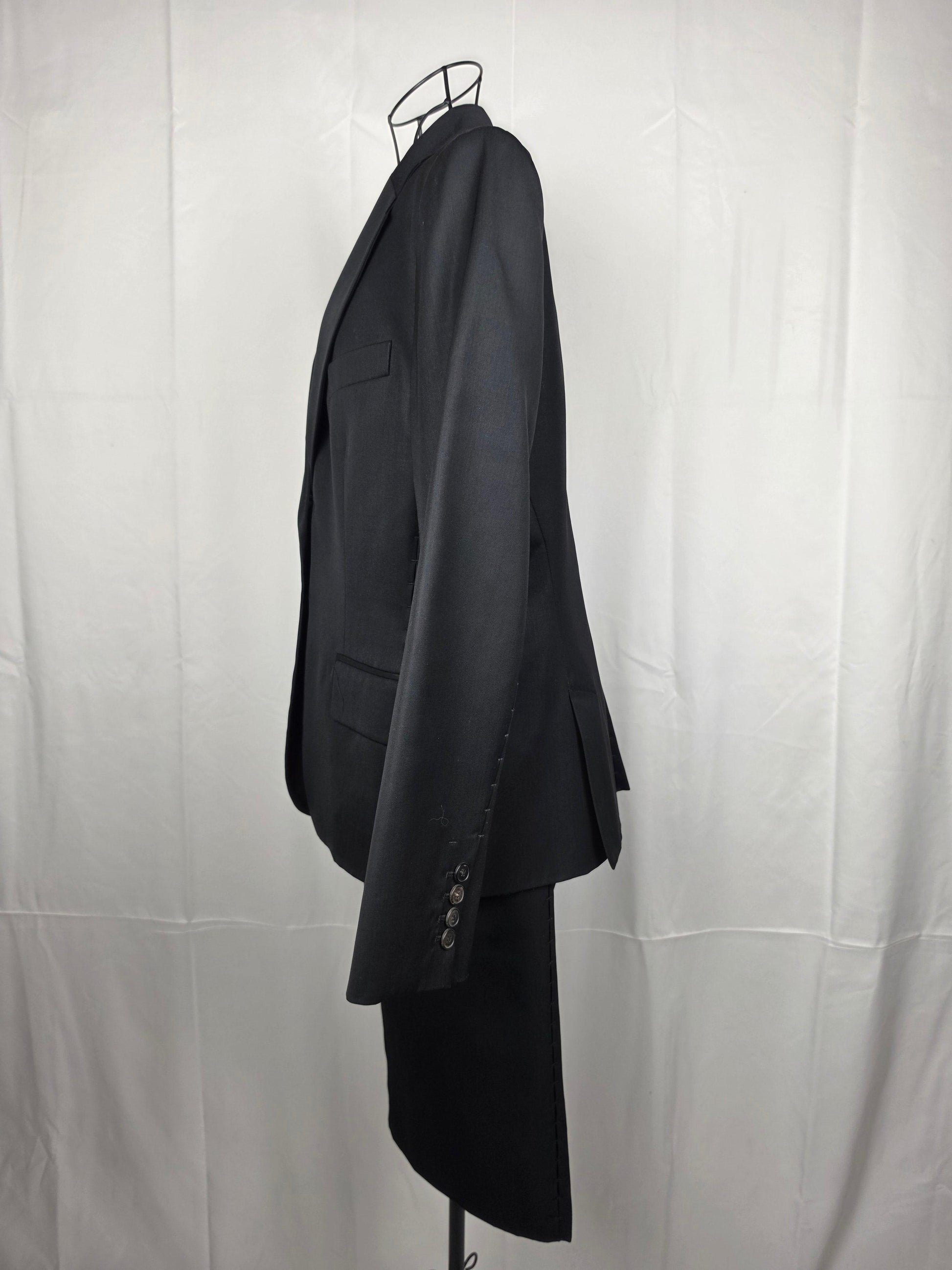 Yves Saint Laurent Rive Gauche Completo con Dettagli Cut-Out Lana Vergine Nera - Pally Vintage Closet