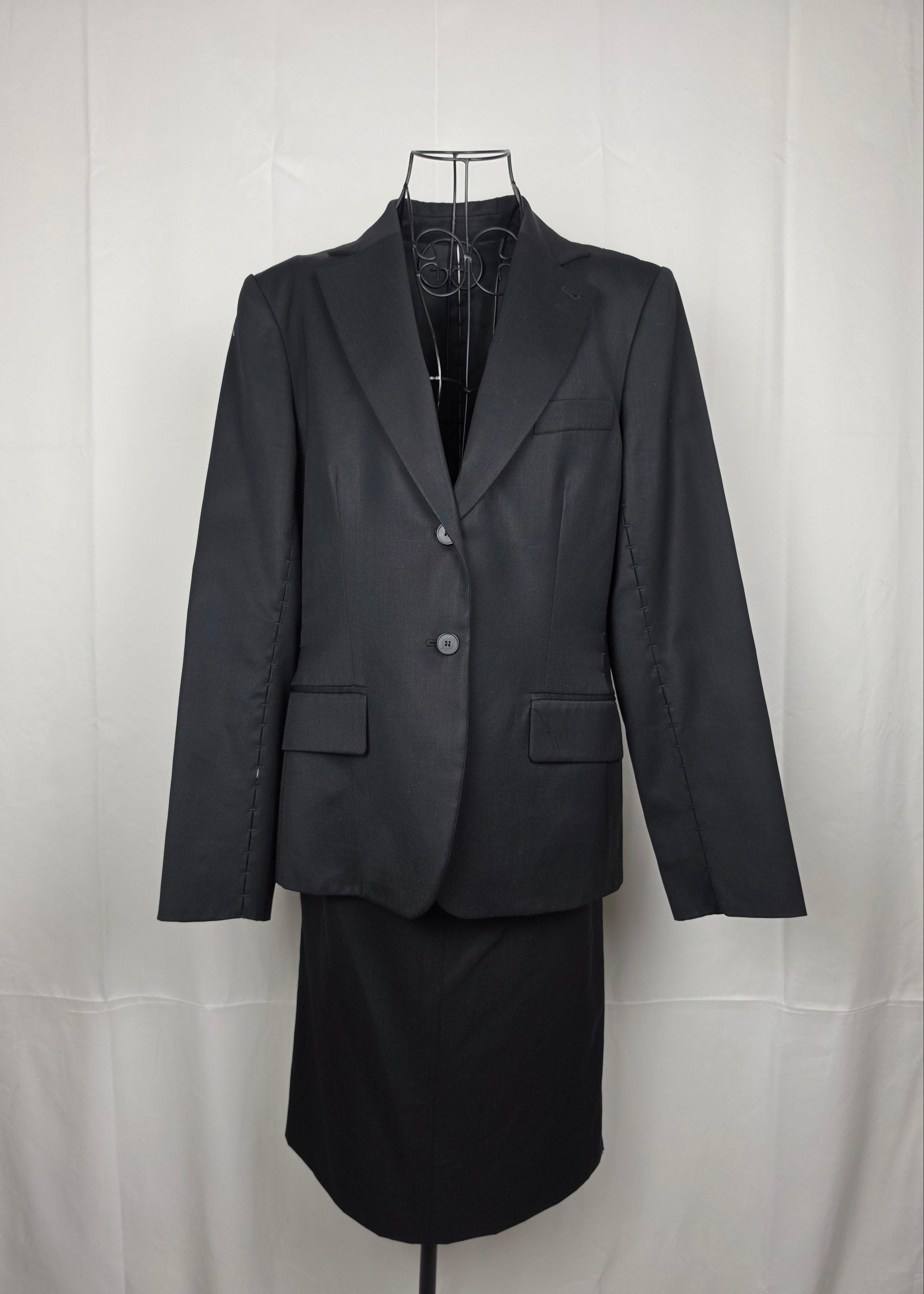 Yves Saint Laurent Rive Gauche Completo con Dettagli Cut-Out Lana Vergine Nera - Pally Vintage Closet