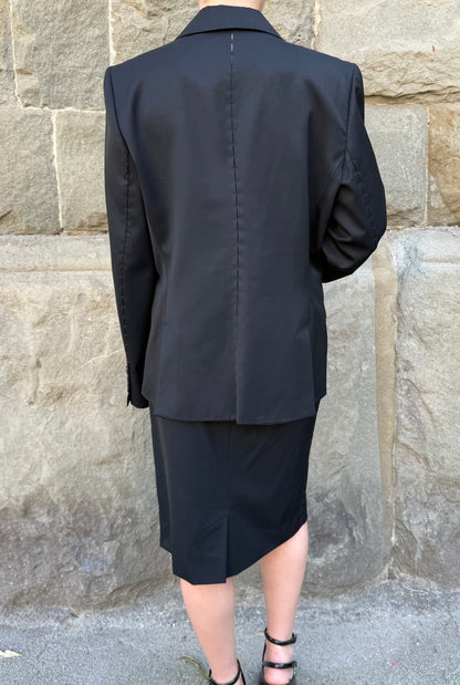 Yves Saint Laurent Rive Gauche Completo con Dettagli Cut-Out Lana Vergine Nera - Pally Vintage Closet