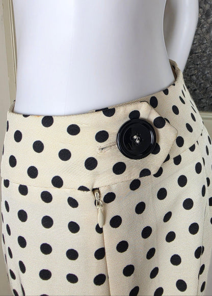 Yves Saint Laurent Rive Gauche Gonna Vintage Pois Bianca e Nera - Pally Vintage Closet
