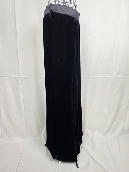 Yves-Saint-Laurent-Rive-Gauche-Maxi-Gonna-Vintage-Velluto-Nero-70263500636484 - Pally Vintage Closet
