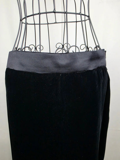 Yves-Saint-Laurent-Rive-Gauche-Maxi-Gonna-Vintage-Velluto-Nero-70263500669252 - Pally Vintage Closet