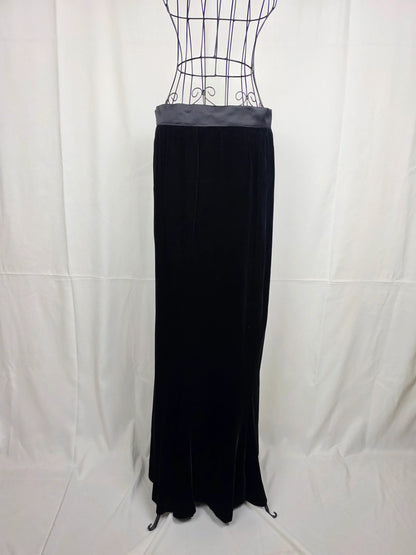 Yves-Saint-Laurent-Rive-Gauche-Maxi-Gonna-Vintage-Velluto-Nero-70263500702020 - Pally Vintage Closet