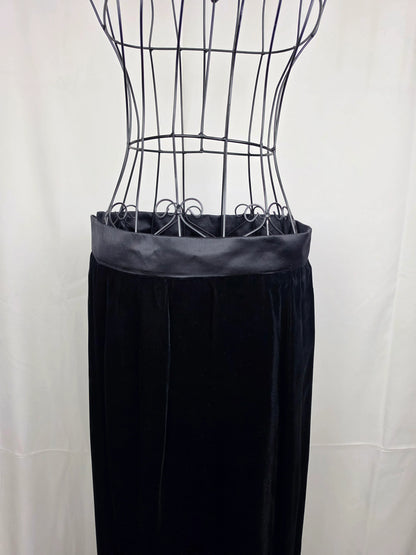 Yves-Saint-Laurent-Rive-Gauche-Maxi-Gonna-Vintage-Velluto-Nero-70263500734788 - Pally Vintage Closet