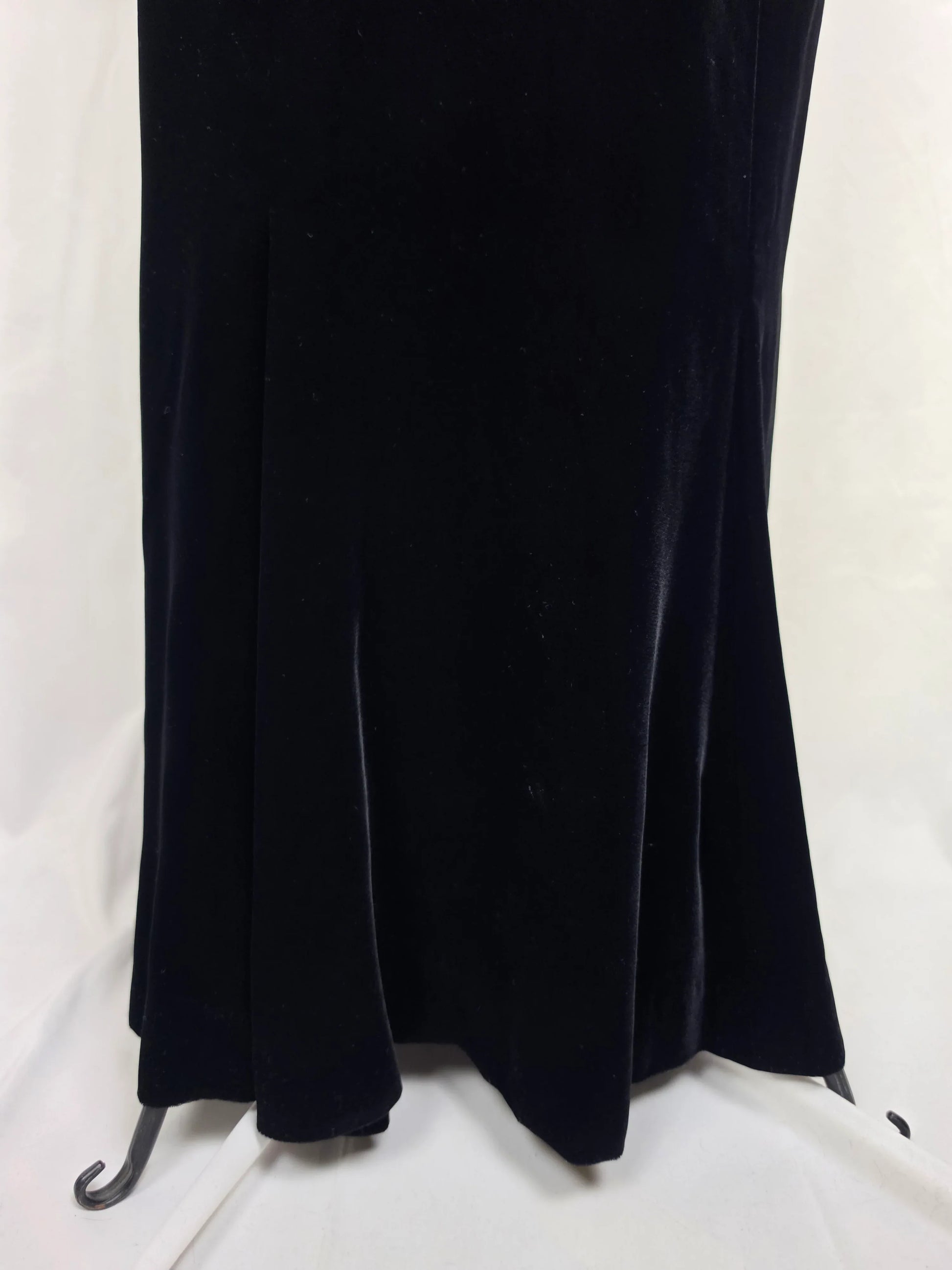 Yves-Saint-Laurent-Rive-Gauche-Maxi-Gonna-Vintage-Velluto-Nero-70263500767556 - Pally Vintage Closet