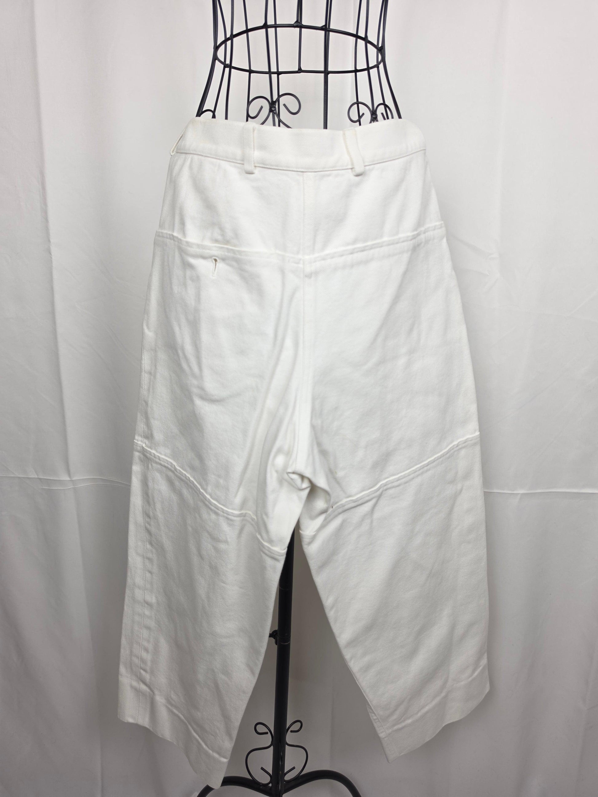 Yves Saint Laurent Rive Gauche Pantaloni in Denim di Cotone Bianco - Pally Vintage Closet