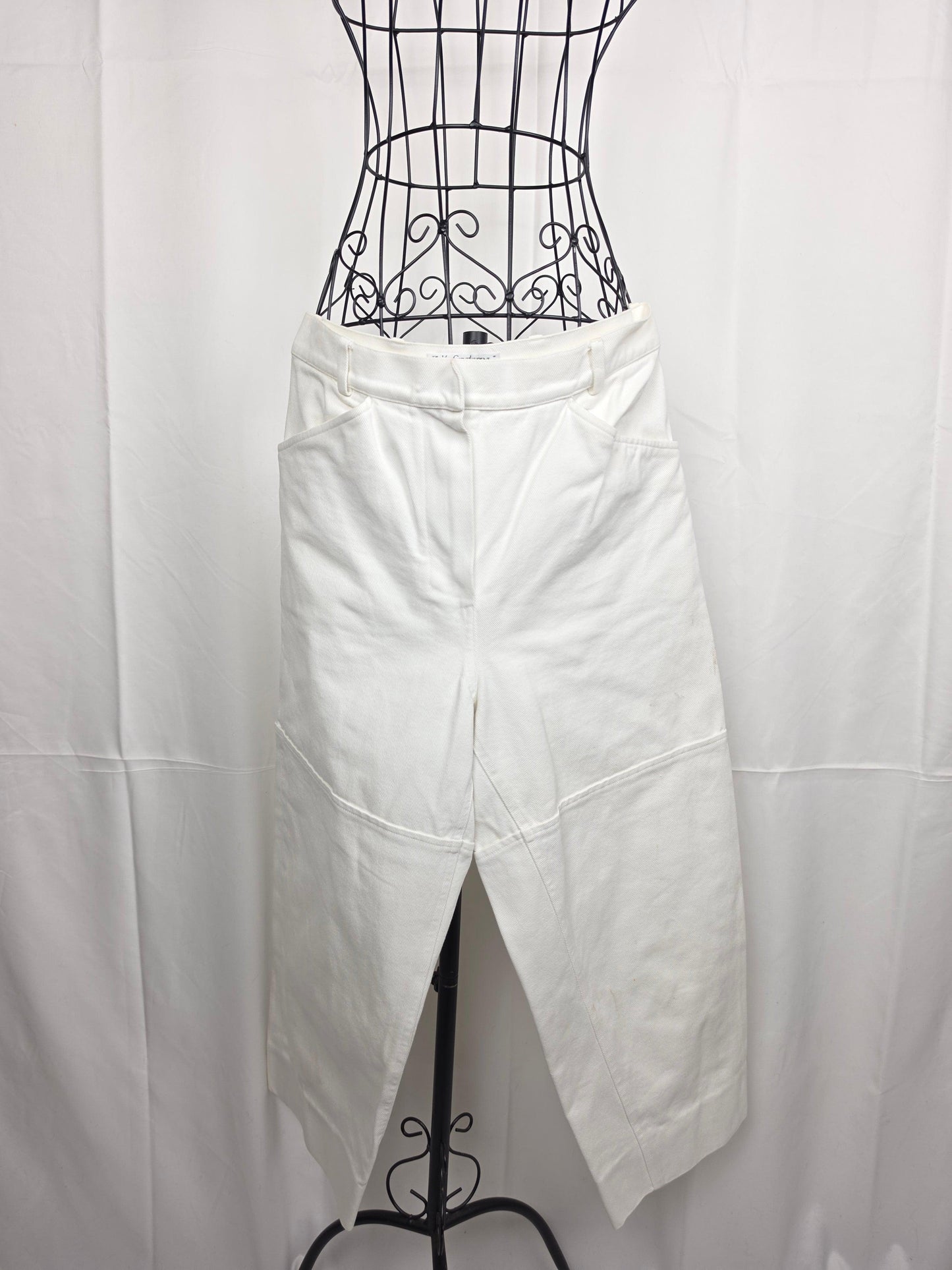 Yves Saint Laurent Rive Gauche Pantaloni in Denim di Cotone Bianco - Pally Vintage Closet