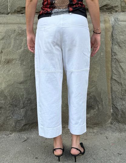 Yves Saint Laurent Rive Gauche Pantaloni in Denim di Cotone Bianco - Pally Vintage Closet