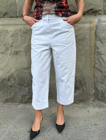 Yves Saint Laurent Rive Gauche Pantaloni in Denim di Cotone Bianco - Pally Vintage Closet