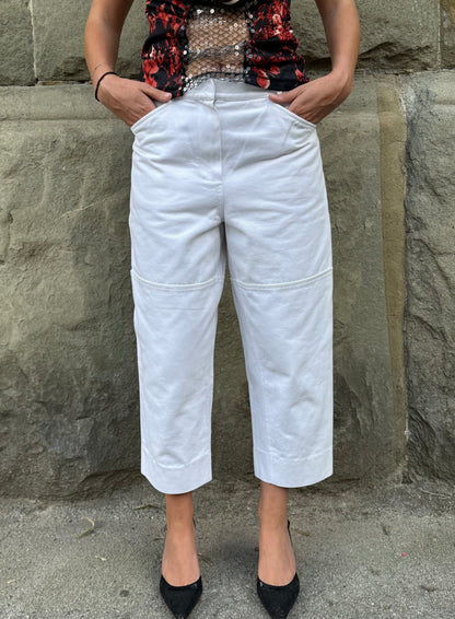 Yves Saint Laurent Rive Gauche Pantaloni in Denim di Cotone Bianco - Pally Vintage Closet