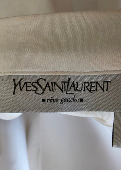 Yves Saint Laurent Rive Gauche Set&nbsp; Camicia Nera e Gonna a Ruota Bicolore - Pally Vintage Closet