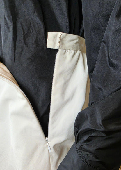 Yves Saint Laurent Rive Gauche Set&nbsp; Camicia Nera e Gonna a Ruota Bicolore - Pally Vintage Closet