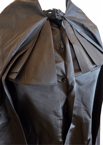 Yves Saint Laurent Rive Gauche Set&nbsp; Camicia Nera e Gonna a Ruota Bicolore - Pally Vintage Closet