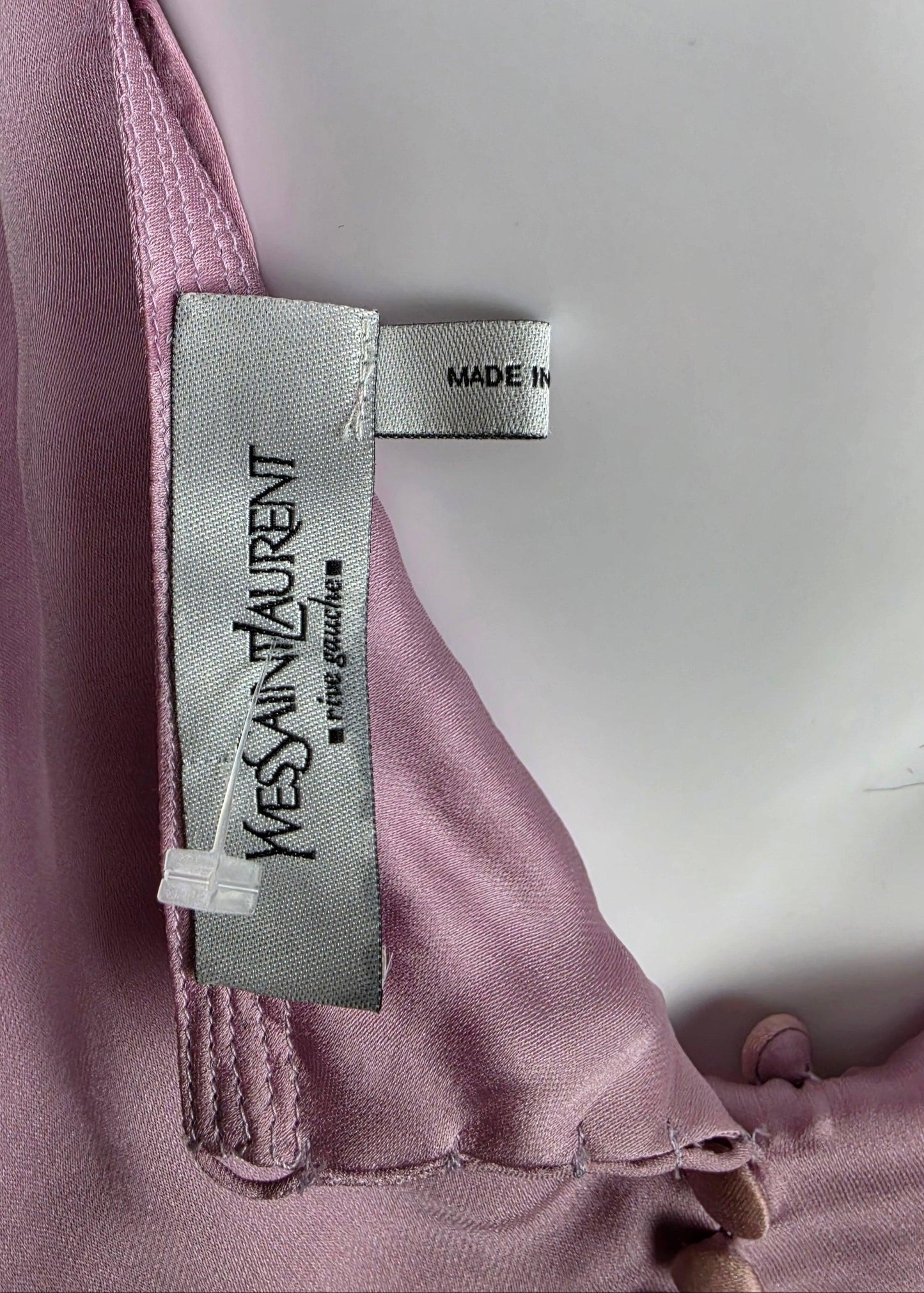 Yves Saint Laurent Rive Gauche Top Halter Vintage in Seta Rosa - Pally Vintage Closet