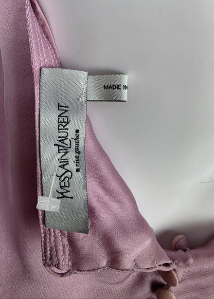 Yves Saint Laurent Rive Gauche Top Halter Vintage in Seta Rosa - Pally Vintage Closet